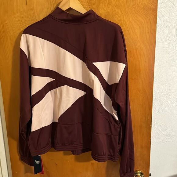 Reebok Track Jacket Womens 2X Burgundy - Picture 2 of 4